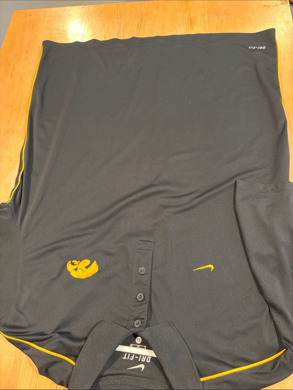 Nike ~ Black Polo with Yellow Trim and Logo * Iowa Hawkeyes